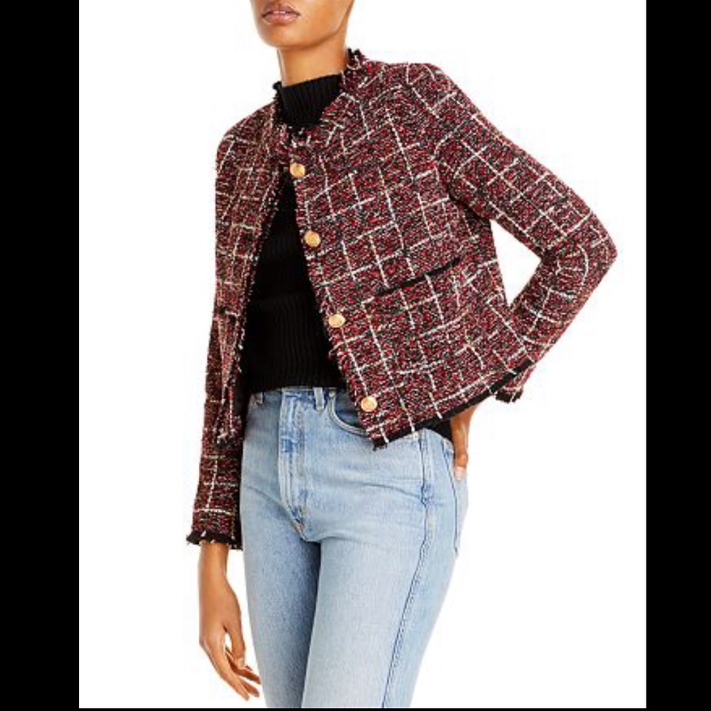 NWT Aqua Tweed Cropped Blazer